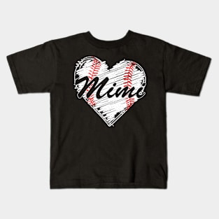 Baseball Mimi Retro Heart Baseball Grandma Mother's Day Kids T-Shirt